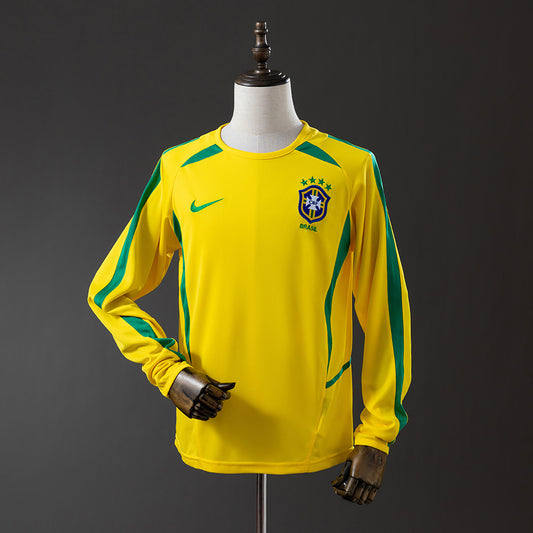 Brazil 2002 Home Long Sleeve Retro Jersey