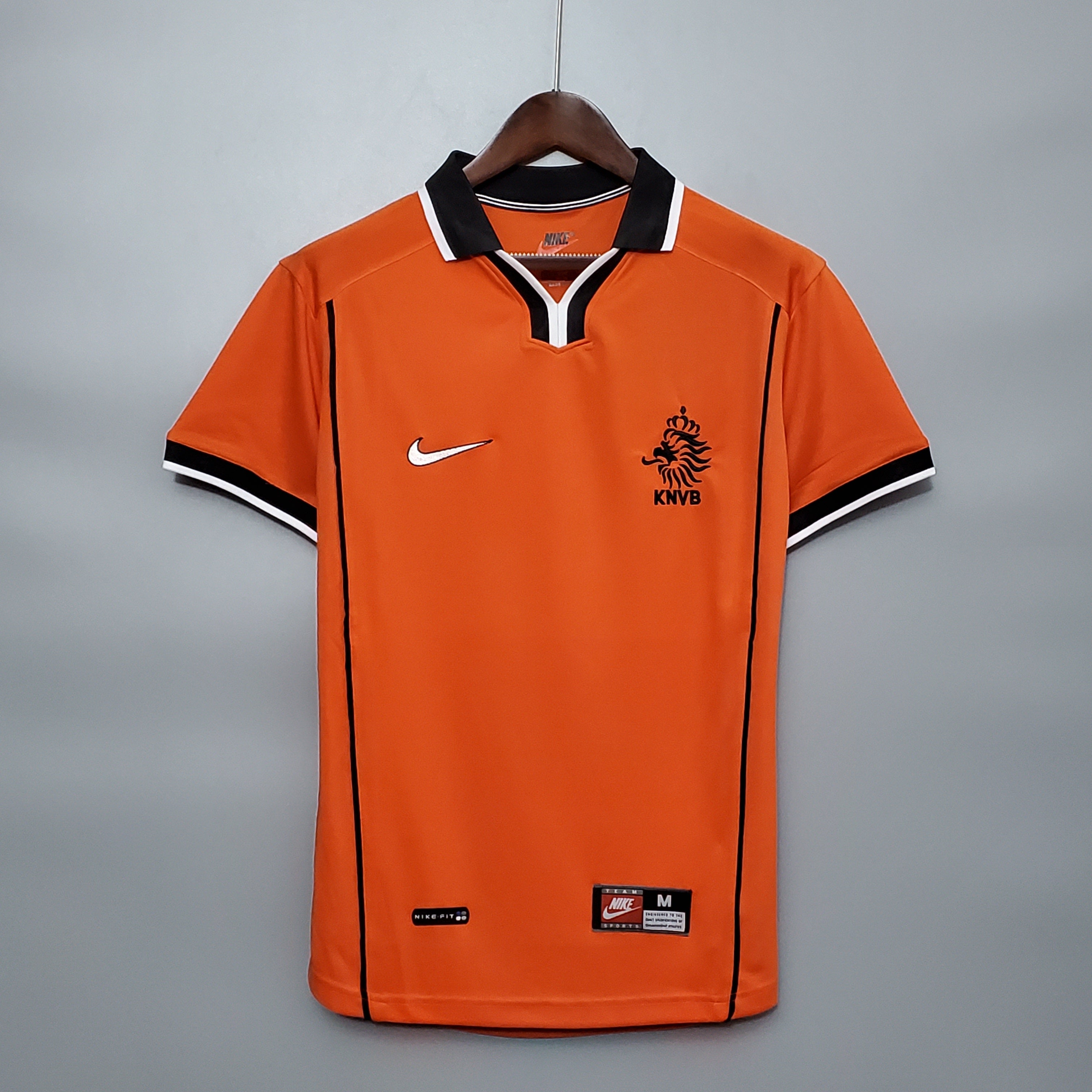 Official KNVB Holland Netherlands Soccer Jersey Size Large Black Orange  Football